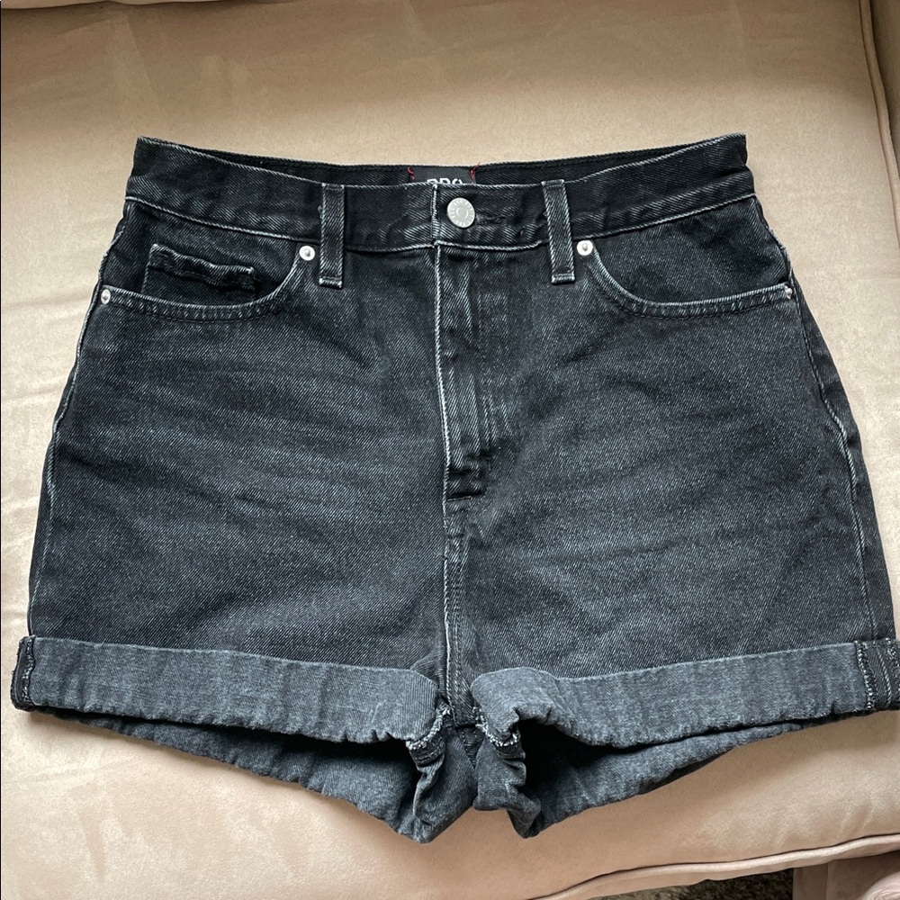 BDG Black denim cuffed high-rise shorts
